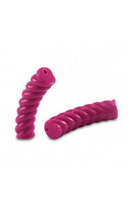 Acrylic Tube Twisted bead 33x8mm Magenta pink